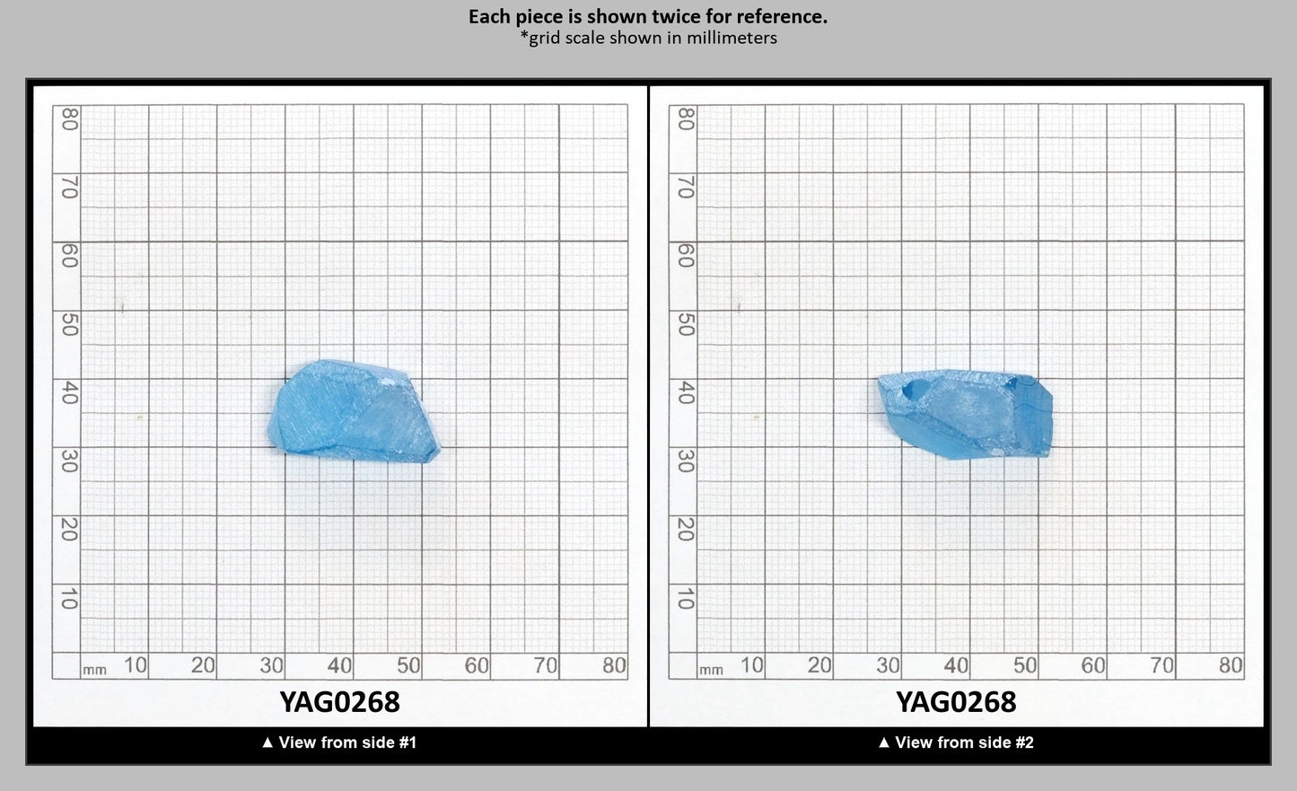 Blue Topaz colored YAG Faceting Rough for Gem Cutting - Various Sizes : YAG0268