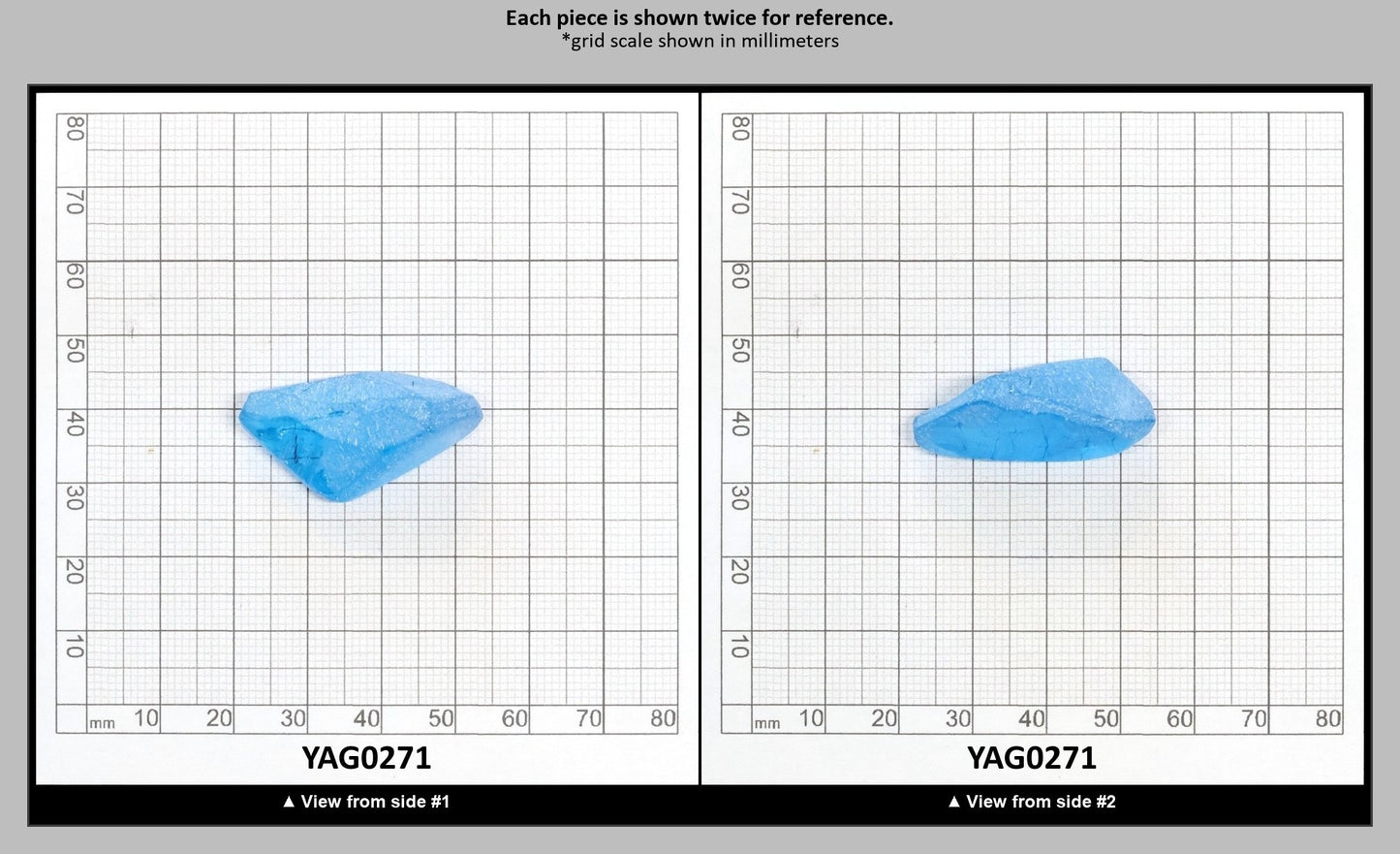 Blue Topaz colored YAG Faceting Rough for Gem Cutting - Various Sizes : YAG0271