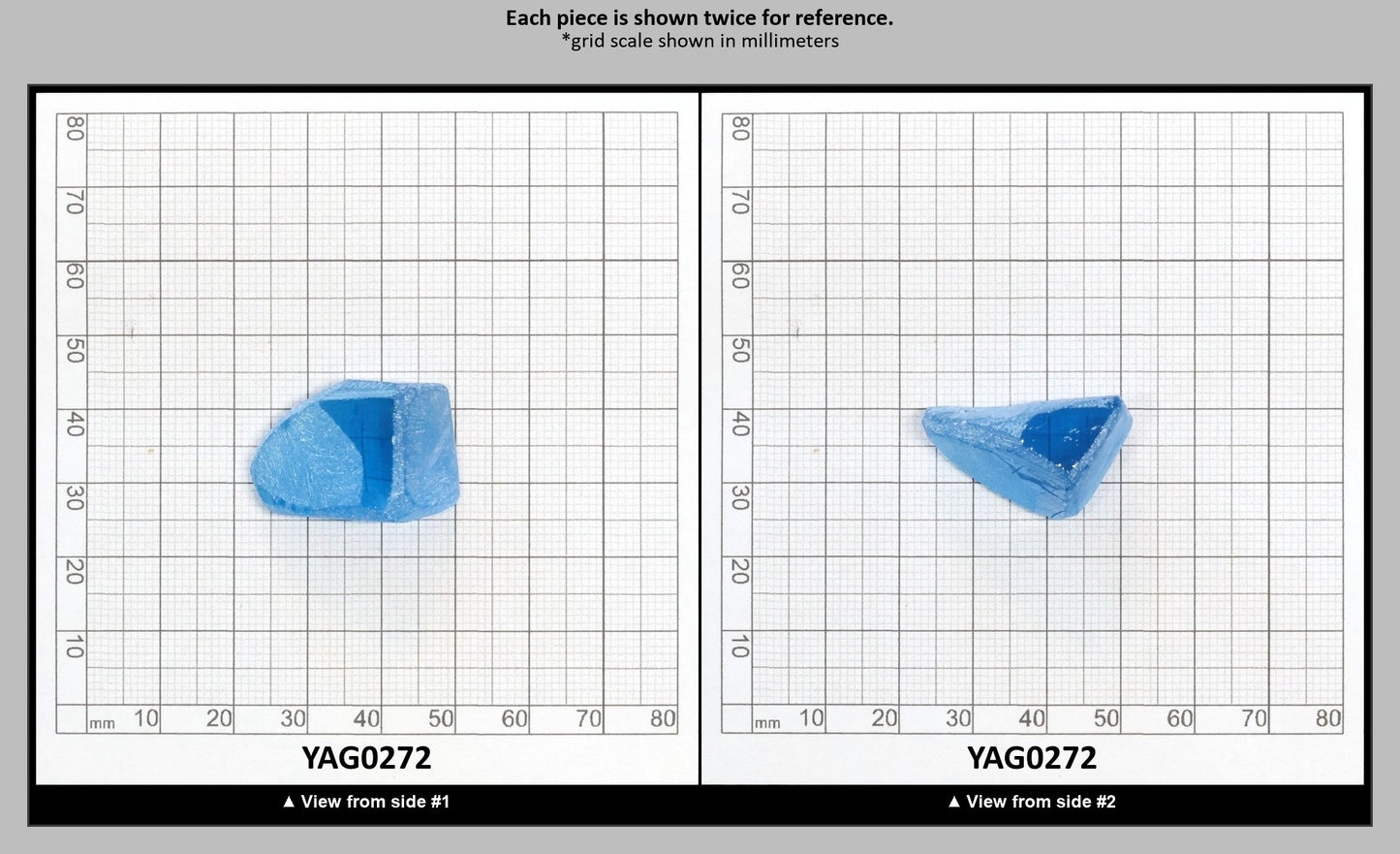 Blue Topaz colored YAG Faceting Rough for Gem Cutting - Various Sizes : YAG0272