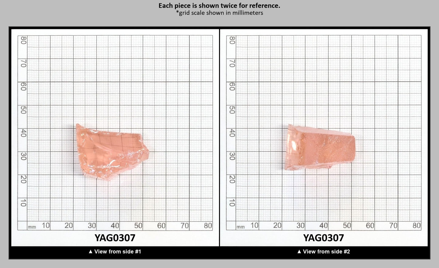 Pink YAG Faceting Rough for Gem Cutting - Various Sizes : YAG0307