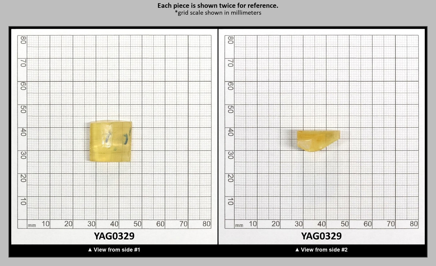 Yellow/Orange Garnet Sm:YAG Faceting Rough : YAG0329