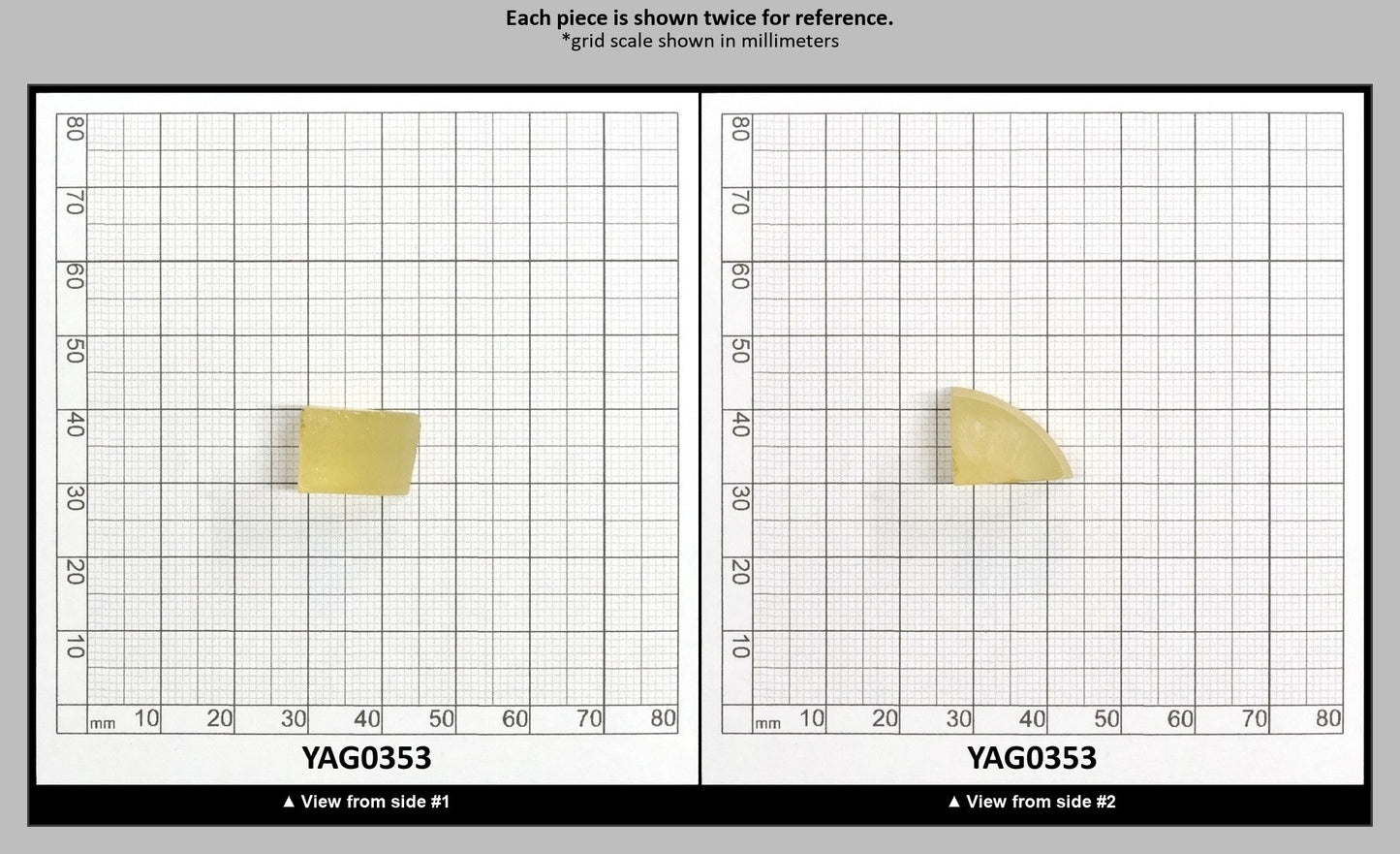 Yellow/Orange Garnet Sm:YAG Faceting Rough : YAG0353