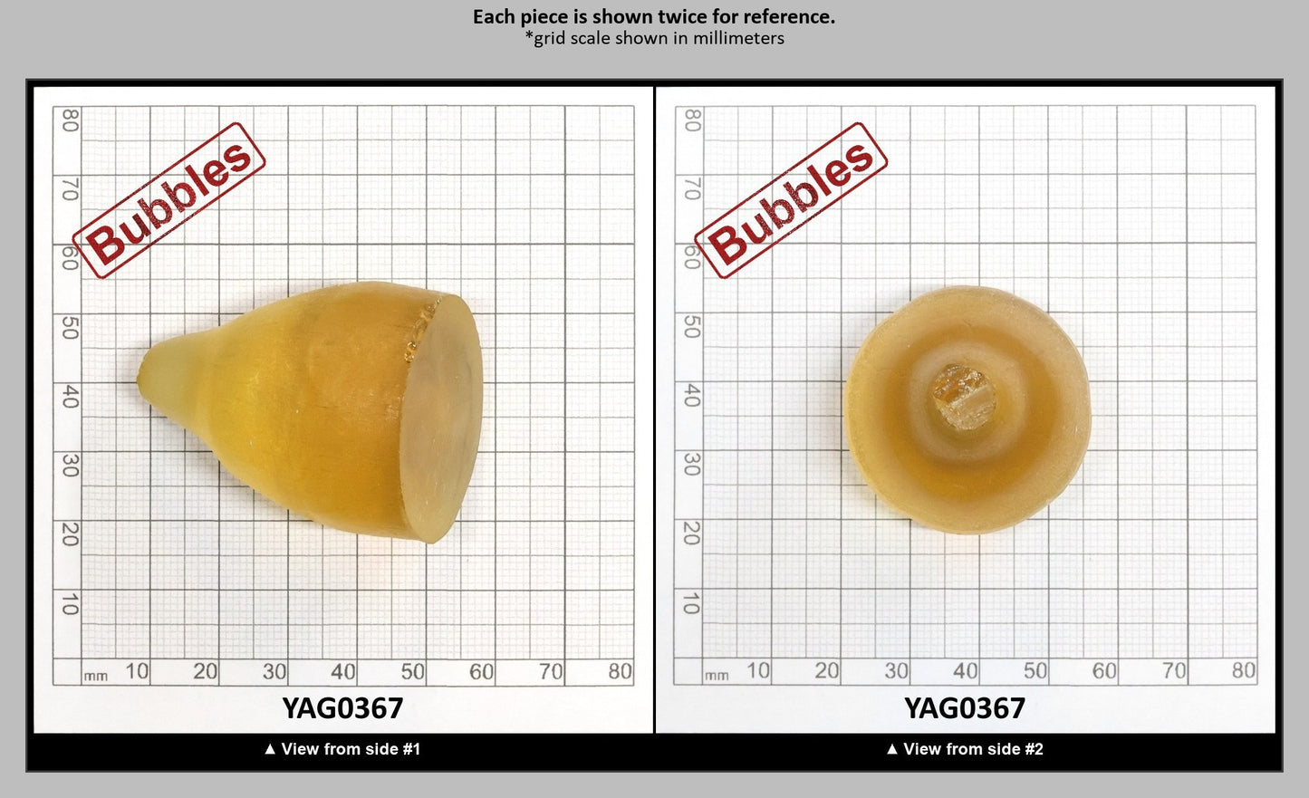 Yellow/Orange Garnet Sm:YAG Faceting Rough : YAG0367
