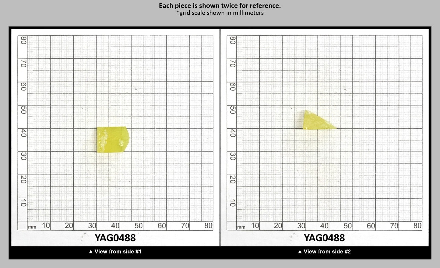 Yellow YAG Faceting Rough for Gem Cutting - Various Sizes : YAG0488