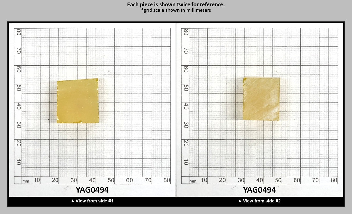 Yellow YAG Faceting Rough for Gem Cutting - Various Sizes : YAG0494