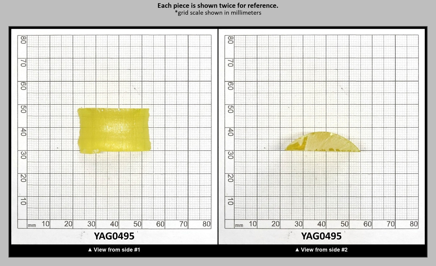 Yellow YAG Faceting Rough for Gem Cutting - Various Sizes : YAG0495