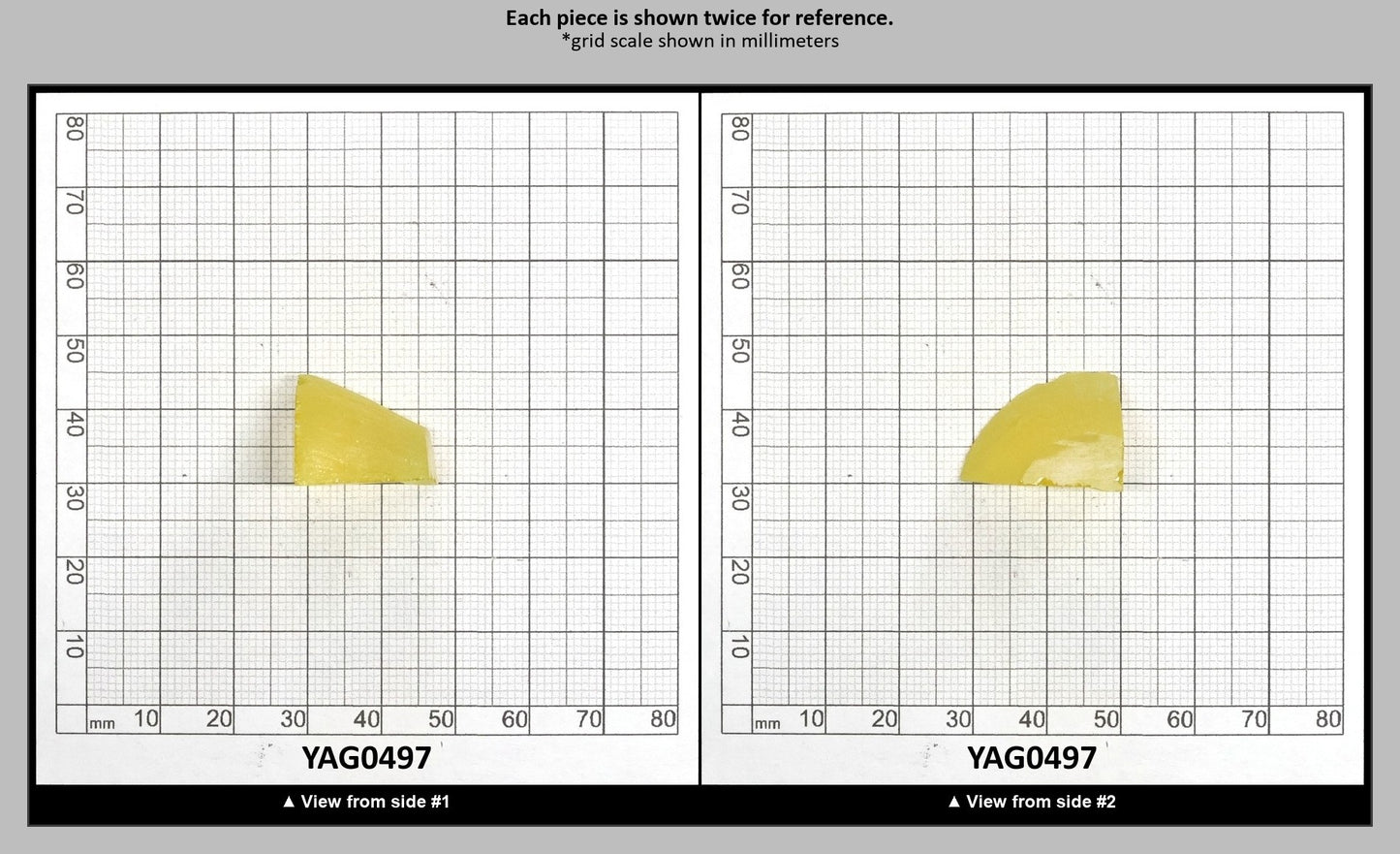 Yellow YAG Faceting Rough for Gem Cutting - Various Sizes : YAG0497