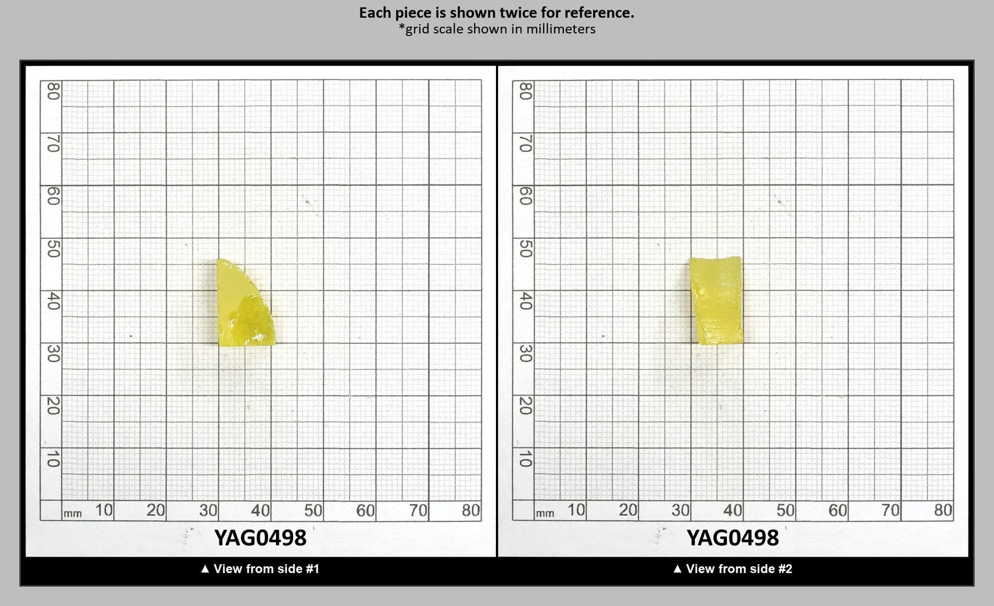 Yellow YAG Faceting Rough for Gem Cutting - Various Sizes : YAG0498