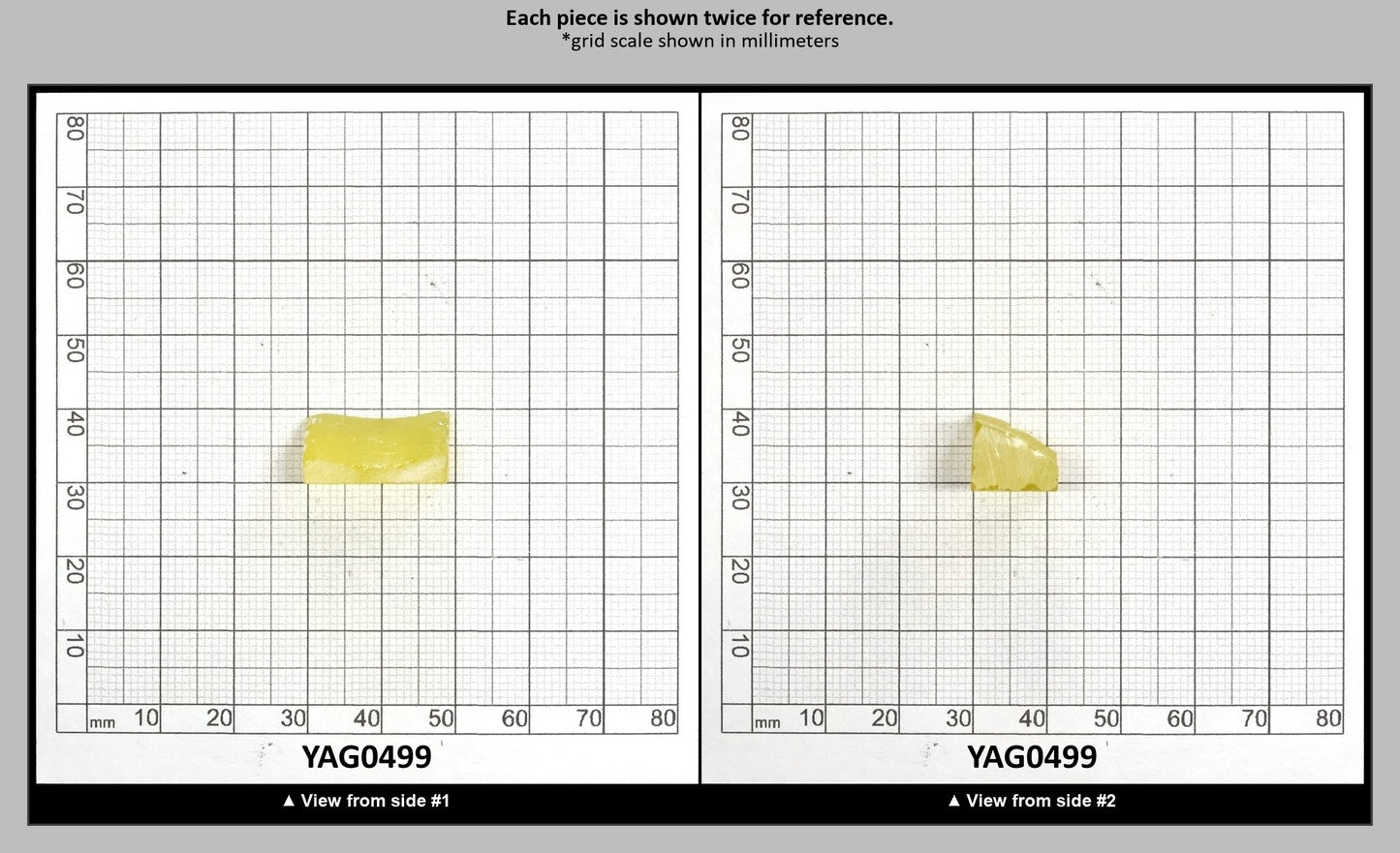 Yellow YAG Faceting Rough for Gem Cutting - Various Sizes : YAG0499