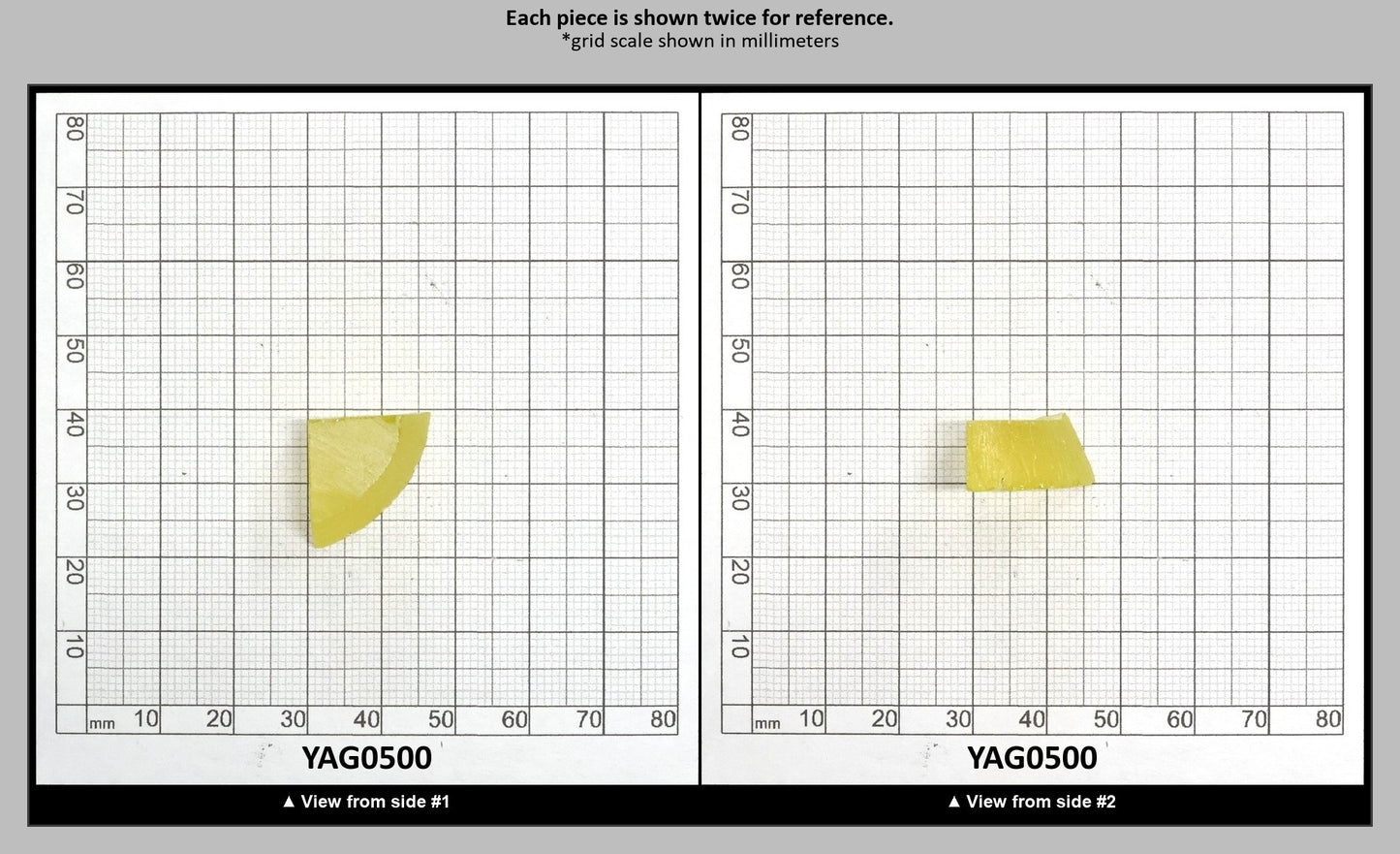 Yellow YAG Faceting Rough for Gem Cutting - Various Sizes : YAG0500