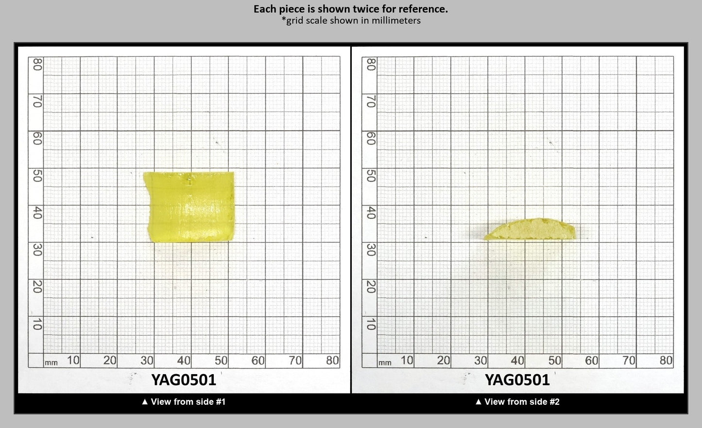 Yellow YAG Faceting Rough for Gem Cutting - Various Sizes : YAG0501