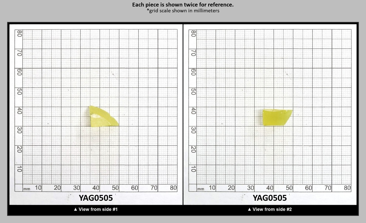 Yellow YAG Faceting Rough for Gem Cutting - Various Sizes : YAG0505