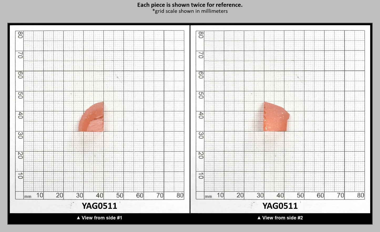 Pink YAG Faceting Rough for Gem Cutting - Various Sizes : YAG0511