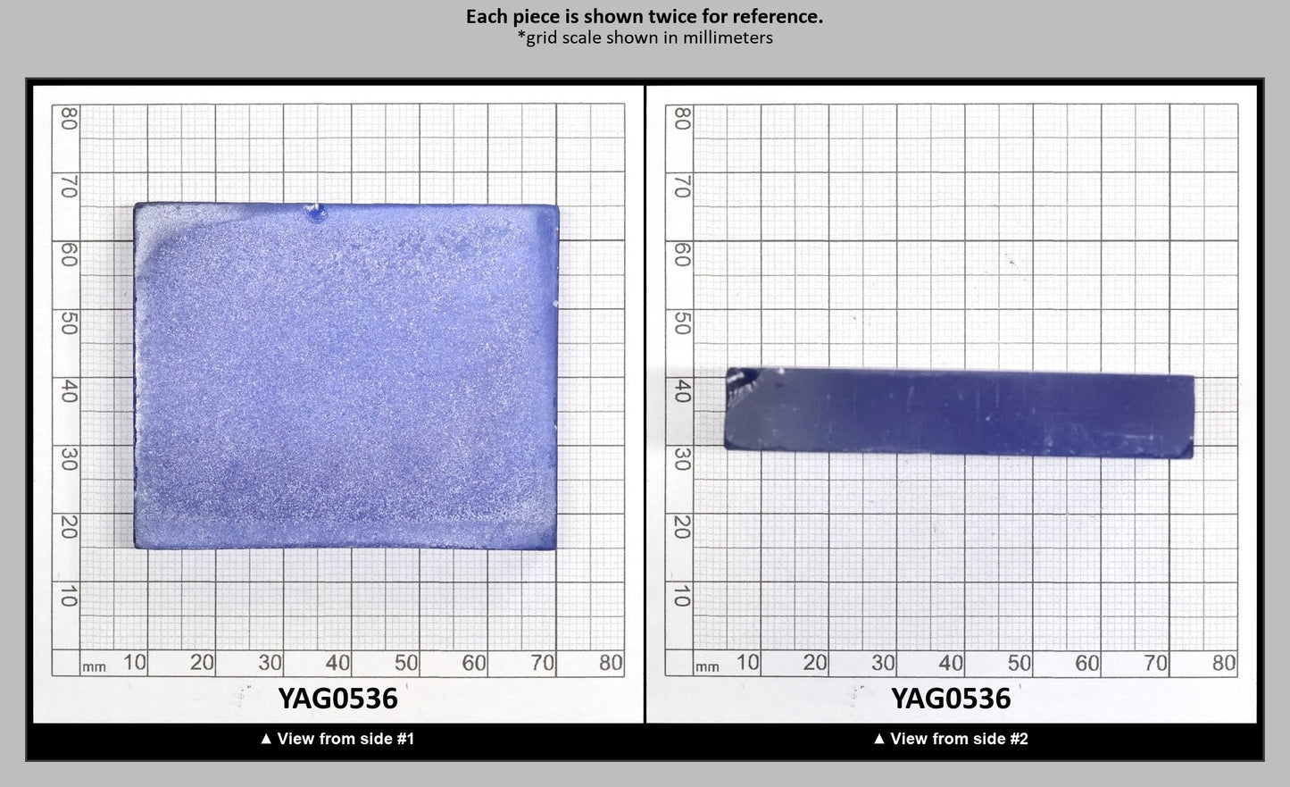 Cobalt Blue Polycrystalline (Ceramic) YAG - Faceting Rough : YAG0536
