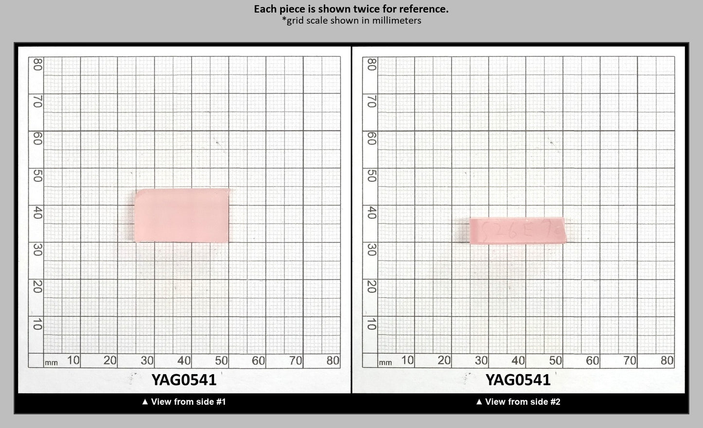 Pink Polycrystalline (Ceramic) YAG  - Faceting Rough : YAG0541