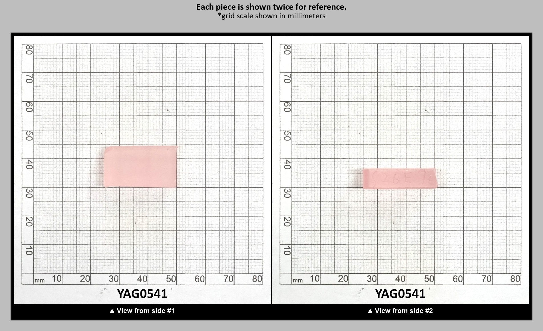 Pink Polycrystalline (Ceramic) YAG  - Faceting Rough : YAG0541