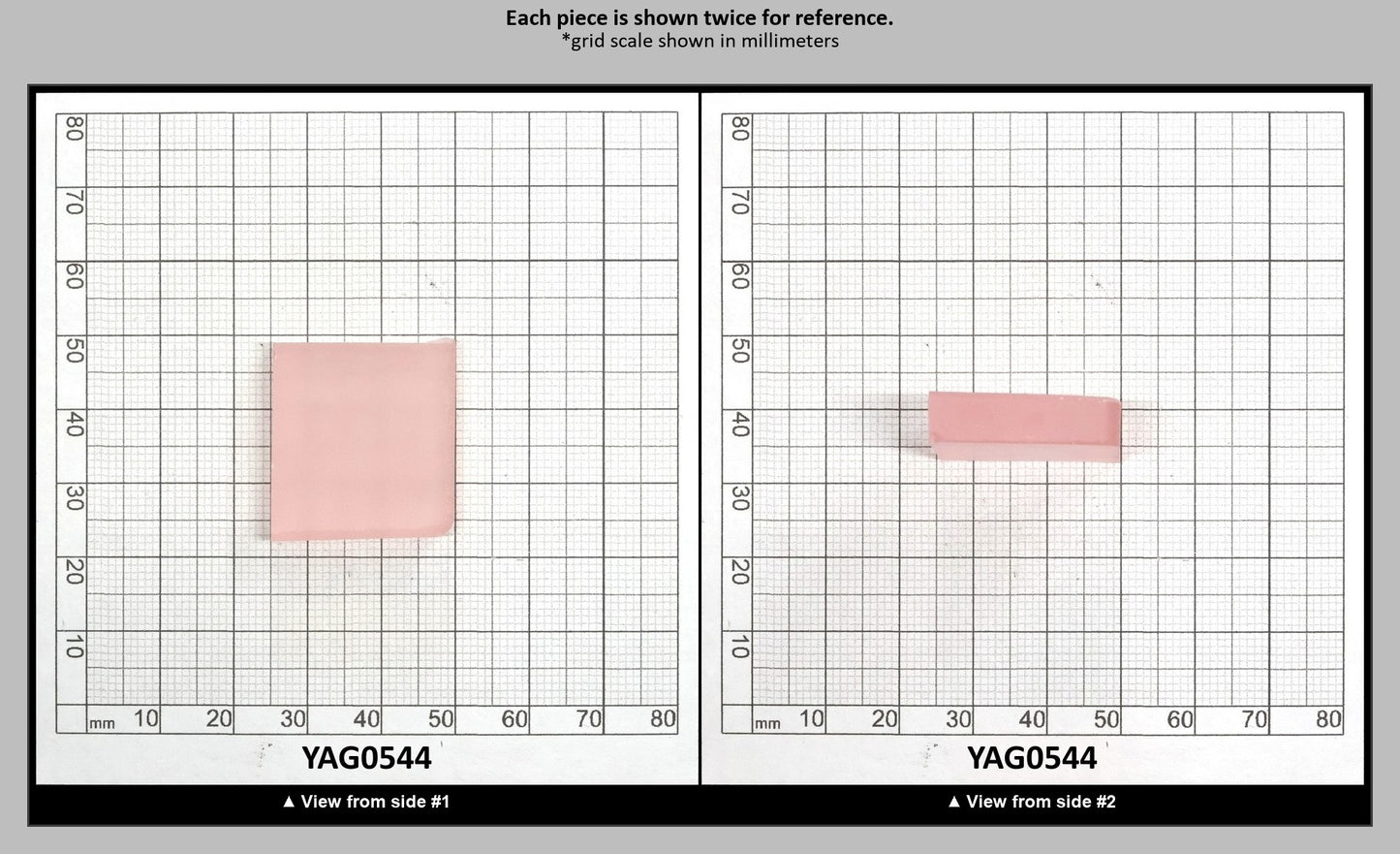 Pink Polycrystalline (Ceramic) YAG  - Faceting Rough : YAG0544