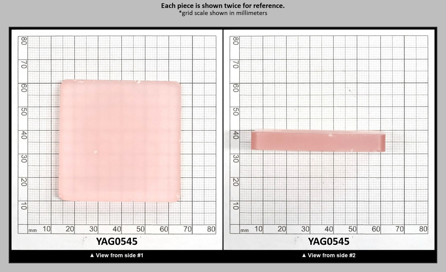 Pink Polycrystalline (Ceramic) YAG  - Faceting Rough : YAG0545
