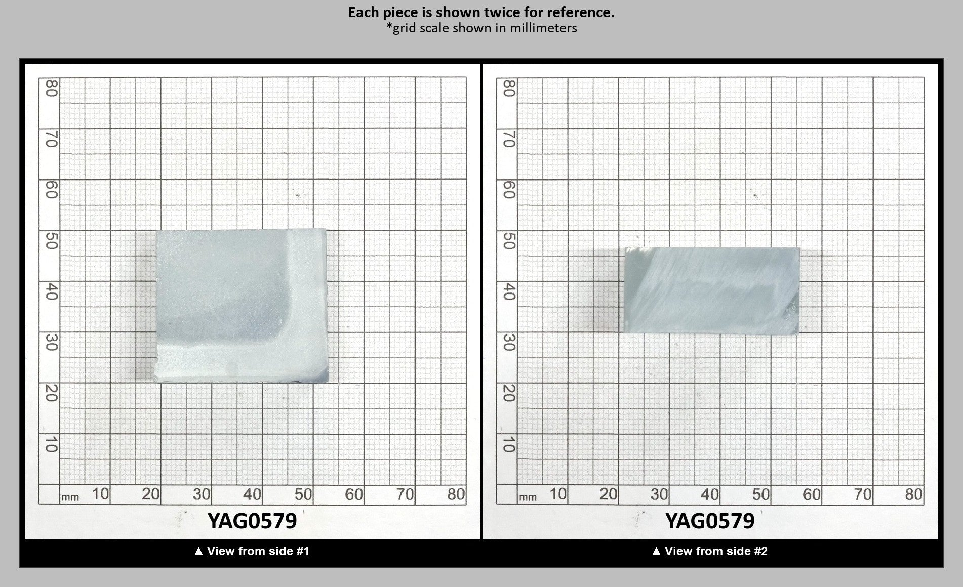 Ice Blue Polycrystalline (Ceramic) YAG - Faceting Rough : YAG0579