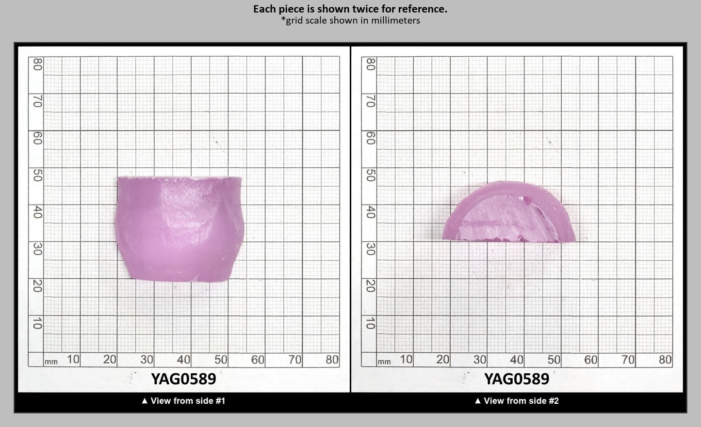 Lavender Nd:YAG Faceting Rough for Gem Cutting - Various Sizes : YAG0589
