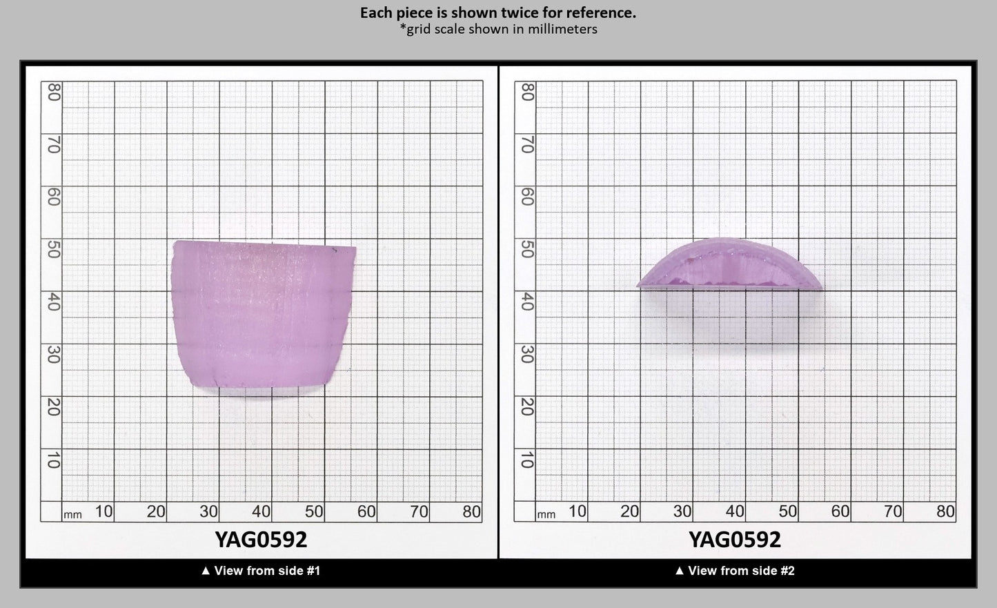 Lavender Nd:YAG Faceting Rough for Gem Cutting - Various Sizes : YAG0592
