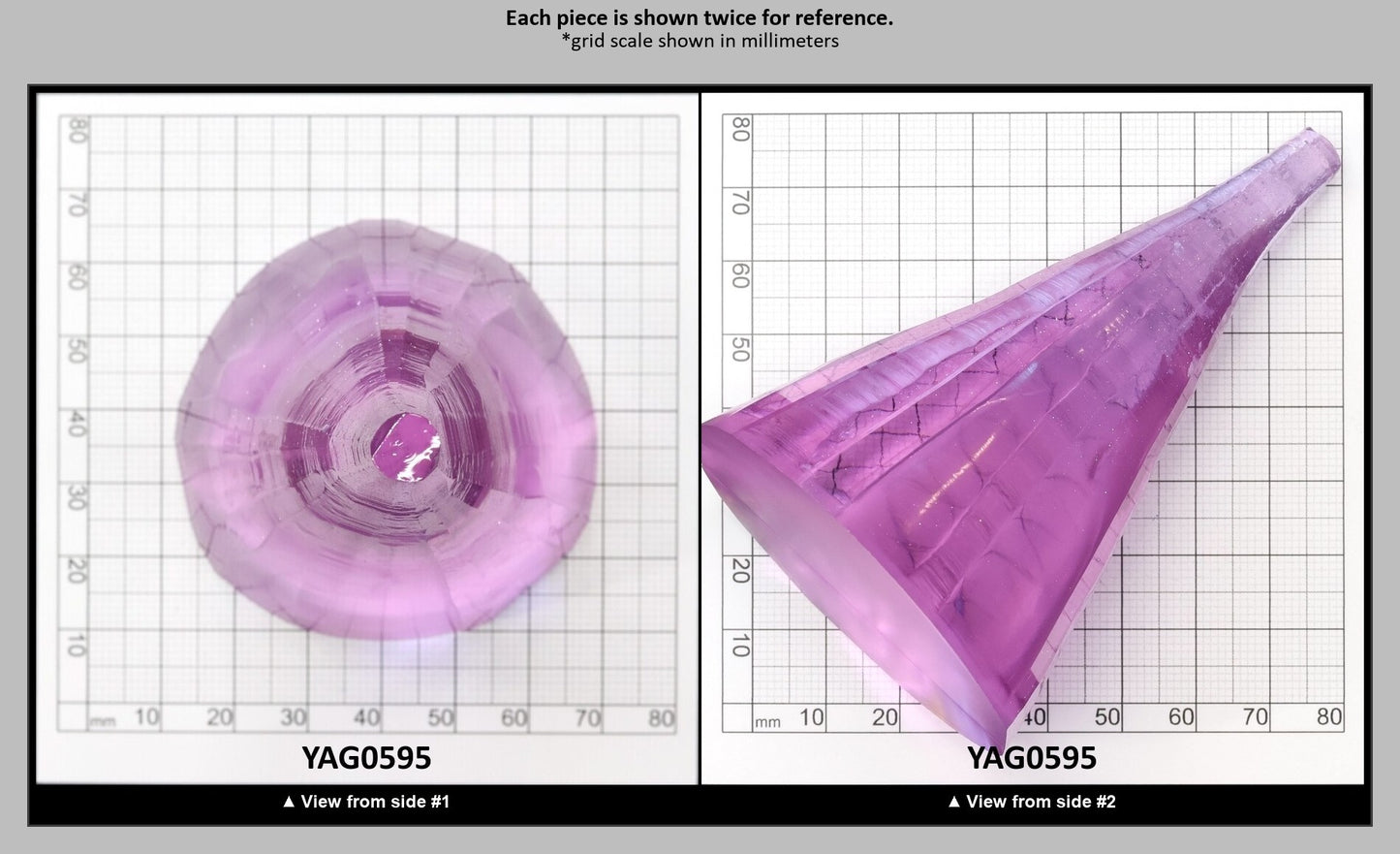 Lavender Nd:YAG Faceting Rough for Gem Cutting - Various Sizes : YAG0595