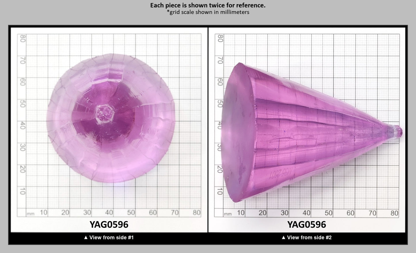 Lavender Nd:YAG Faceting Rough for Gem Cutting - Various Sizes : YAG0596