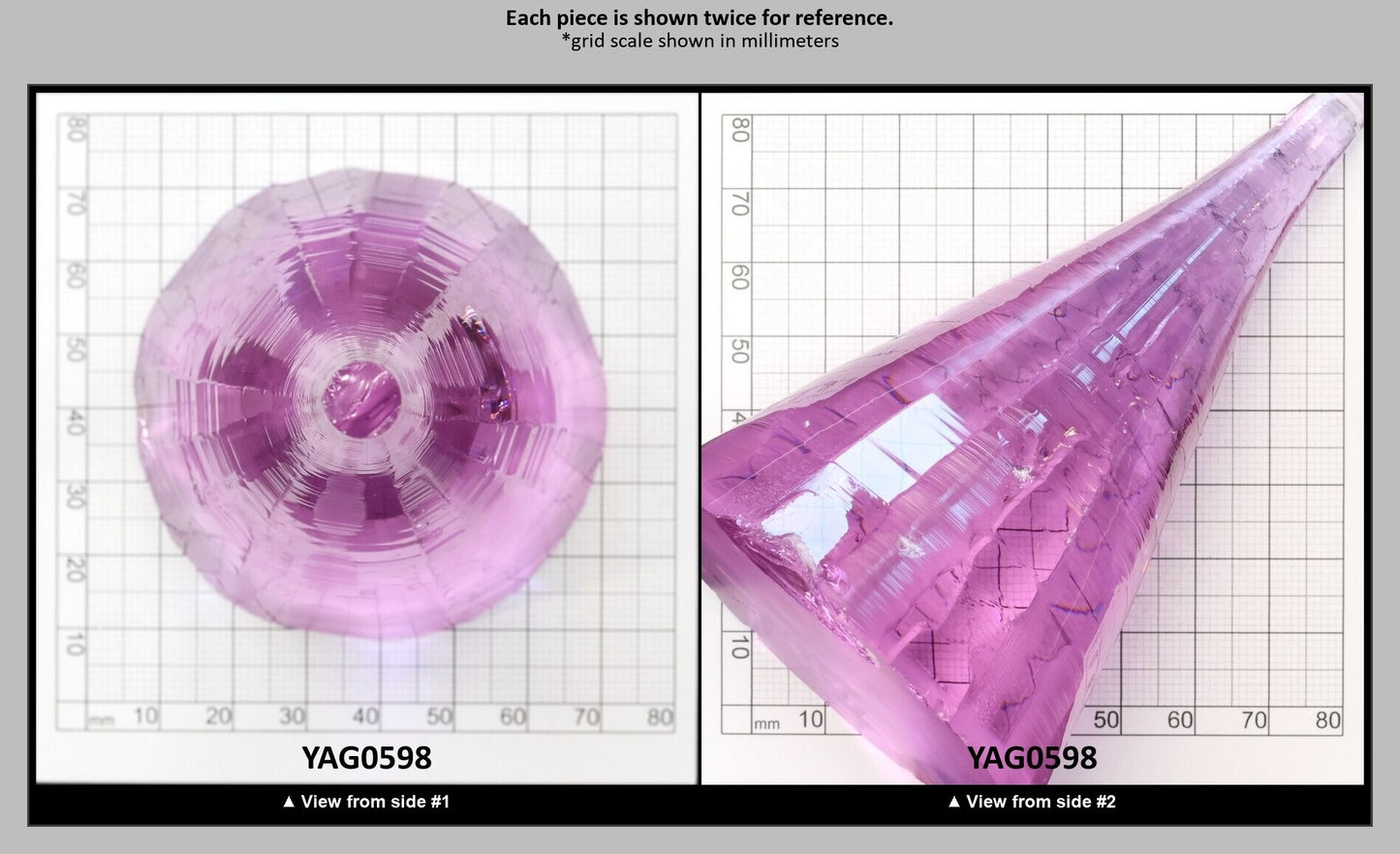 Lavender Nd:YAG Faceting Rough for Gem Cutting - Various Sizes : YAG0598