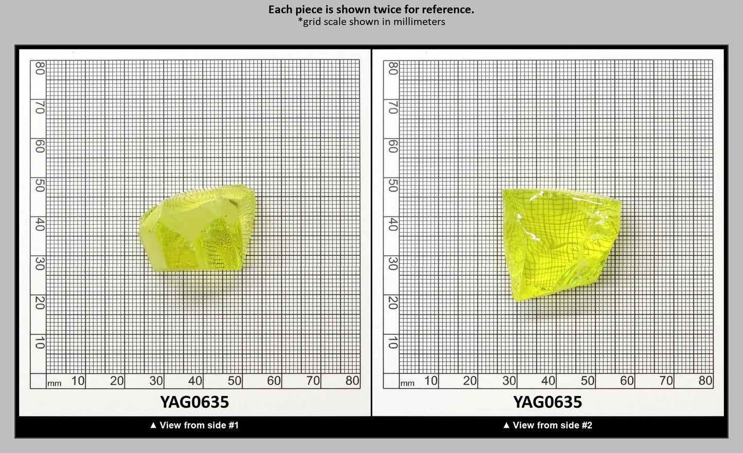 Neon Yellow YAG Faceting Rough for Gem Cutting - Various Sizes : YAG0635