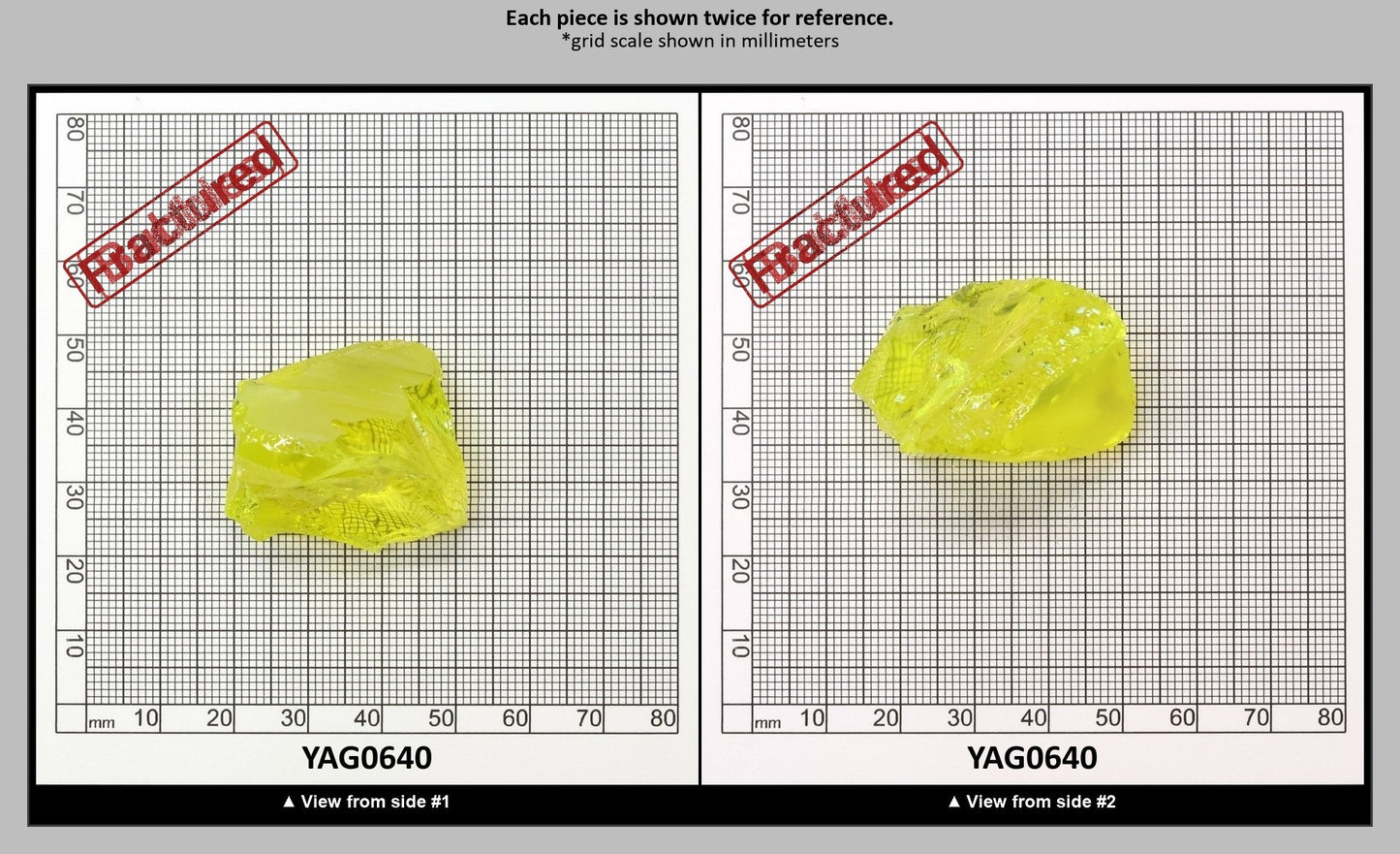 Neon Yellow YAG Faceting Rough for Gem Cutting - Various Sizes : YAG0640