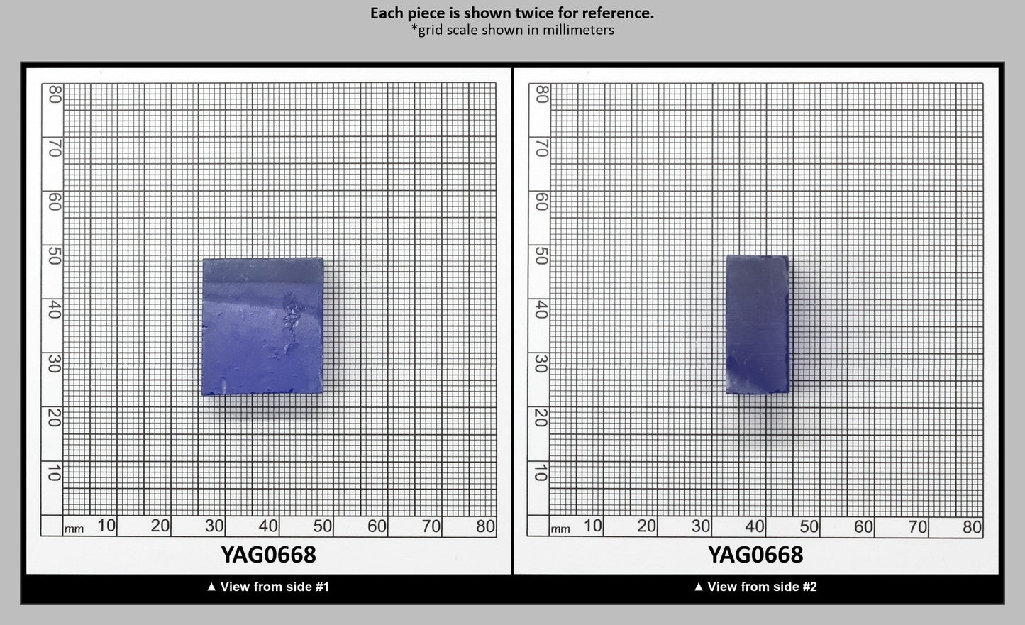 Cobalt Blue Polycrystalline (Ceramic) YAG - Faceting Rough : YAG0668