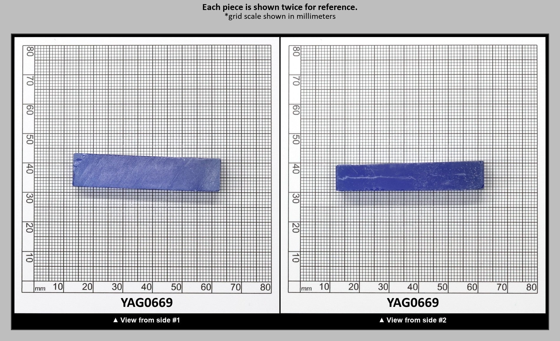 Cobalt Blue Polycrystalline (Ceramic) YAG - Faceting Rough : YAG0669