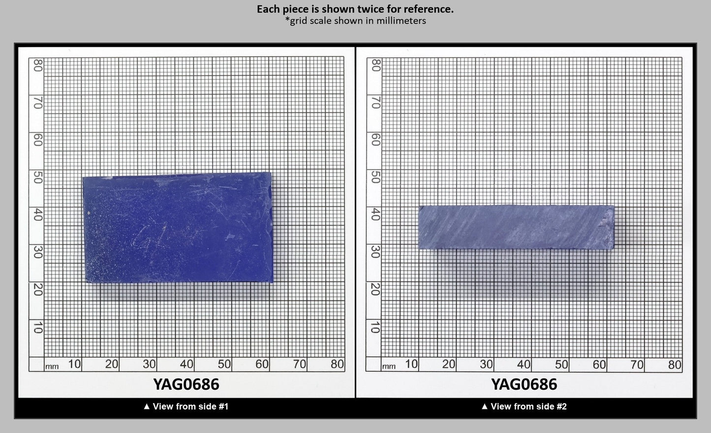 Cobalt Blue Polycrystalline (Ceramic) YAG - Faceting Rough : YAG0686