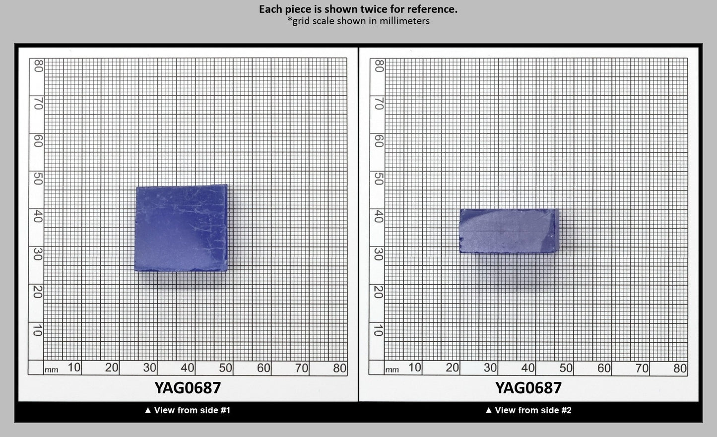 Cobalt Blue Polycrystalline (Ceramic) YAG - Faceting Rough : YAG0687