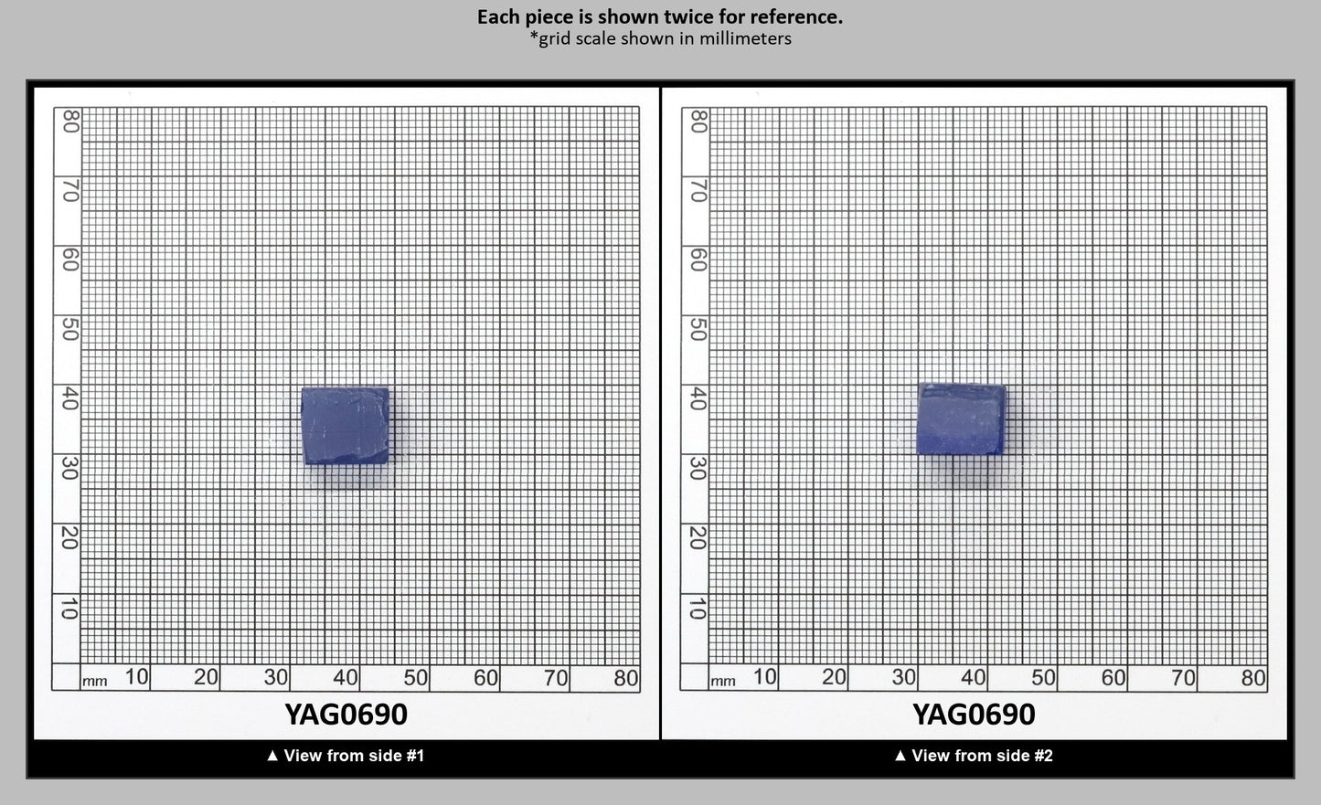 Cobalt Blue Polycrystalline (Ceramic) YAG - Faceting Rough : YAG0690
