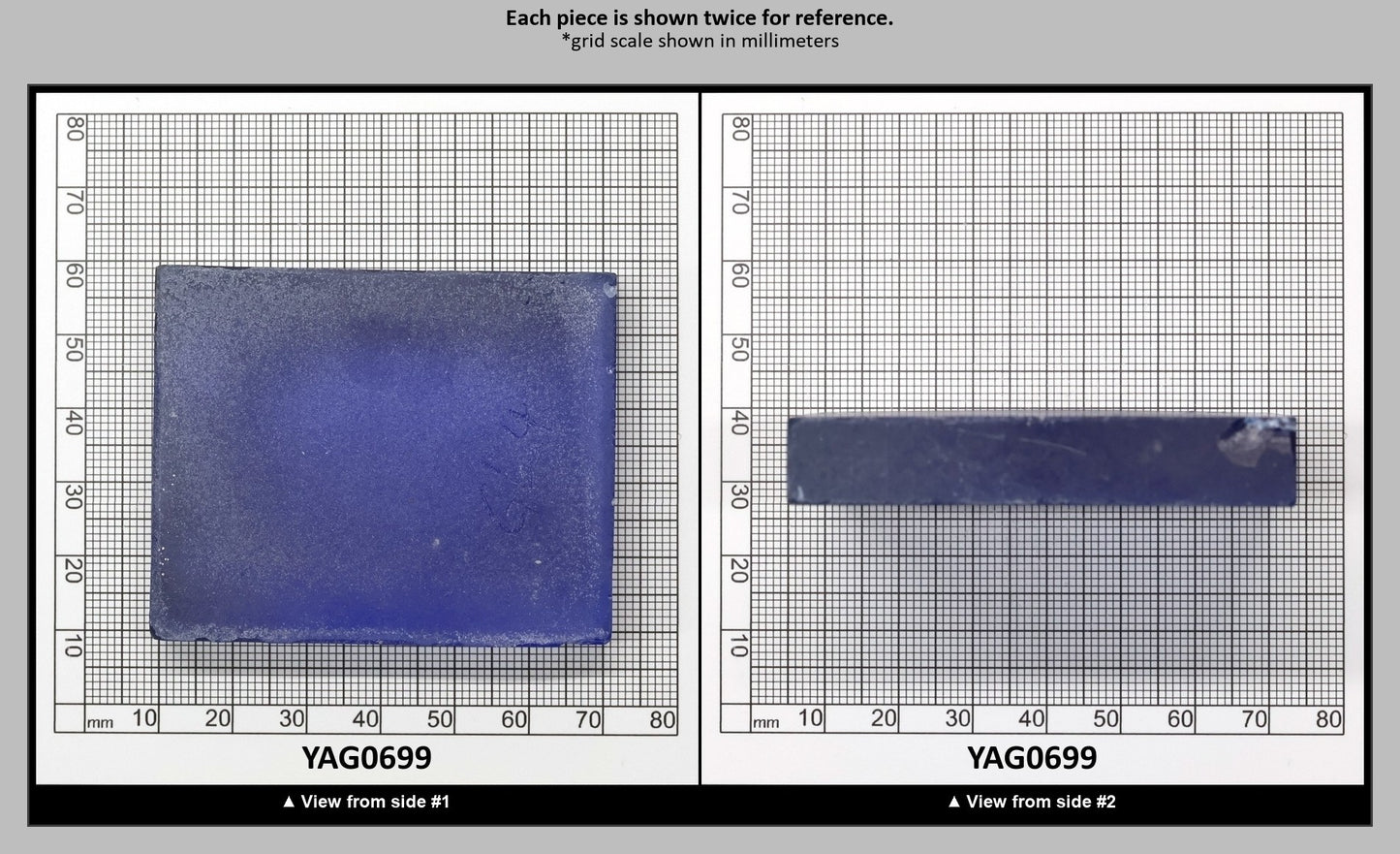 Cobalt Blue Polycrystalline (Ceramic) YAG - Faceting Rough : YAG0699