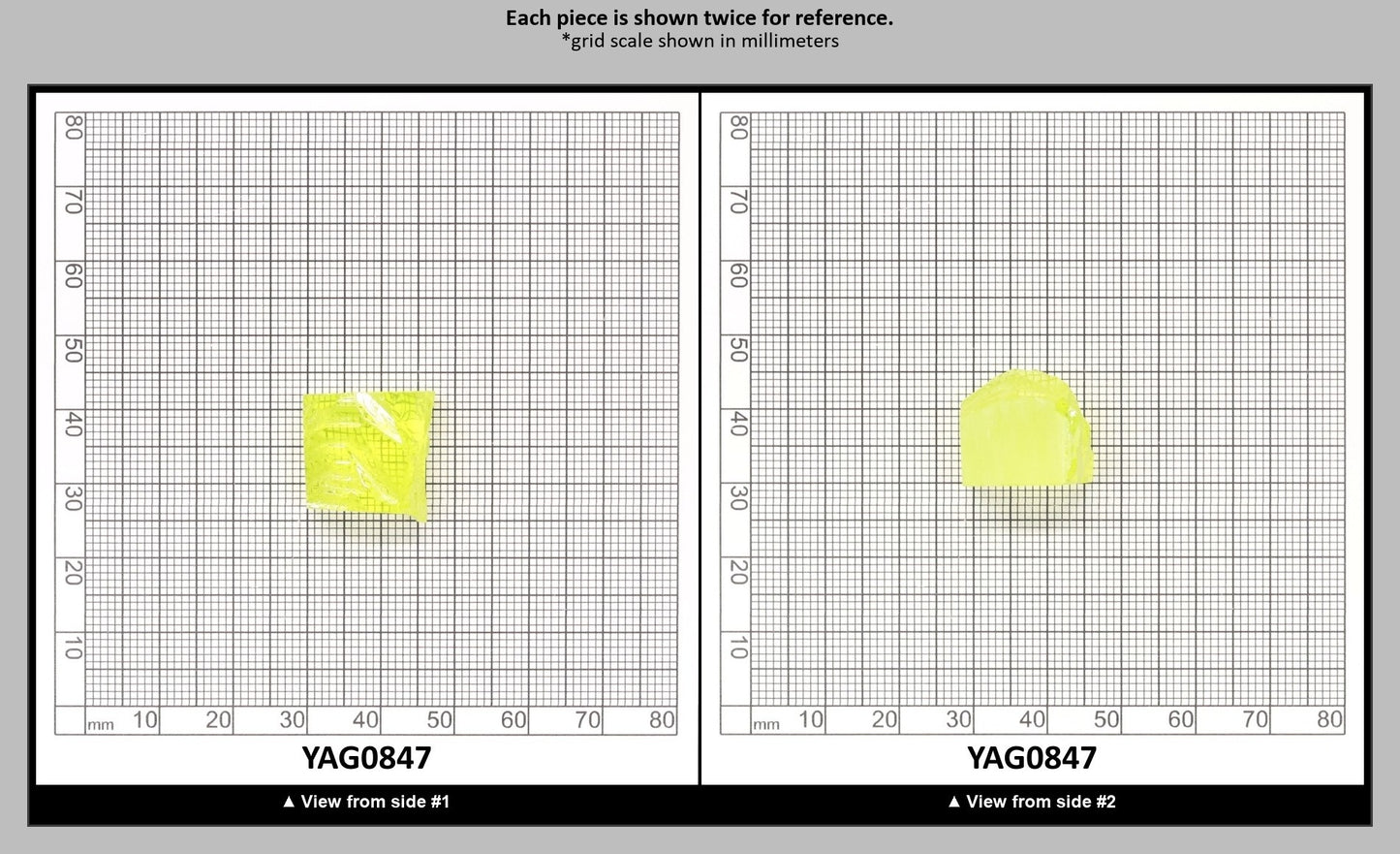 Neon Yellow YAG Faceting Rough for Gem Cutting - Various Sizes : YAG0847