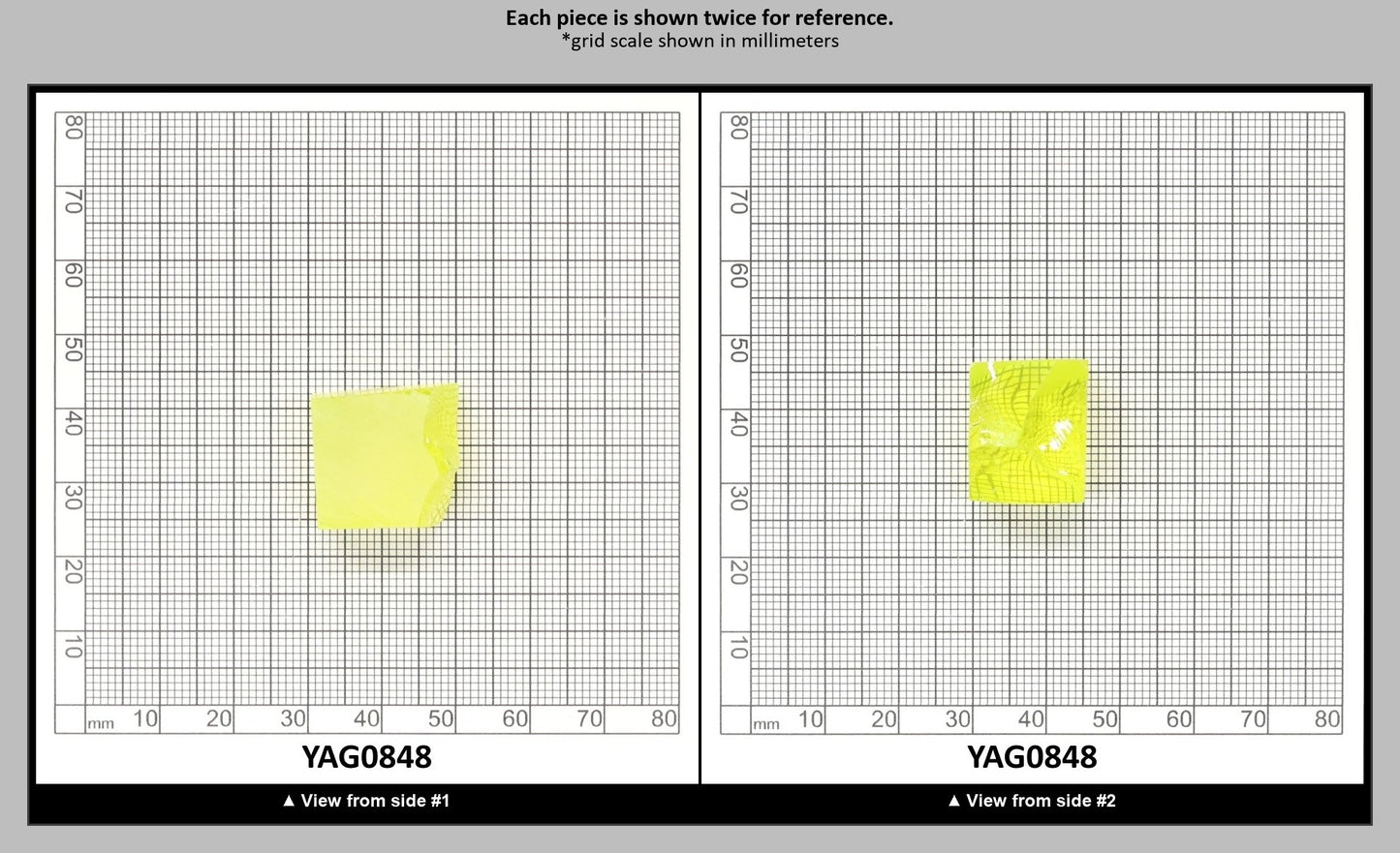 Neon Yellow YAG Faceting Rough for Gem Cutting - Various Sizes : YAG0848