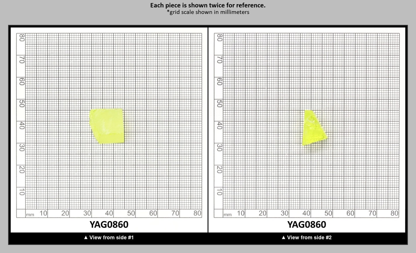 Neon Yellow YAG Faceting Rough for Gem Cutting - Various Sizes : YAG0860