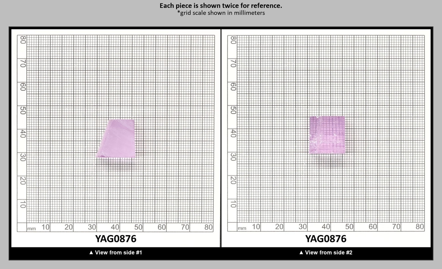 Lavender Nd:YAG Faceting Rough for Gem Cutting - Various Sizes : YAG0876