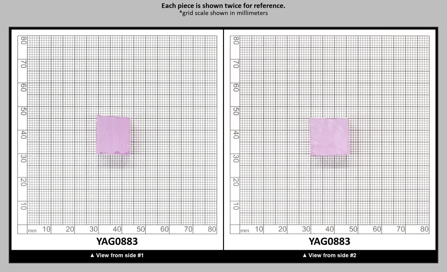 Lavender Nd:YAG Faceting Rough for Gem Cutting - Various Sizes : YAG0883