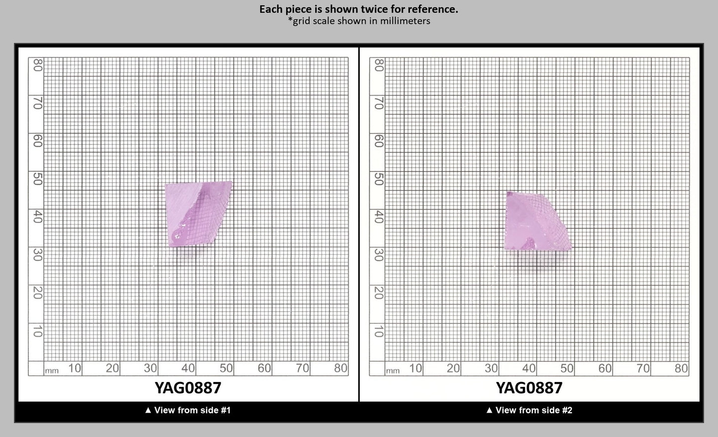 Lavender Nd:YAG Faceting Rough for Gem Cutting - Various Sizes : YAG0887