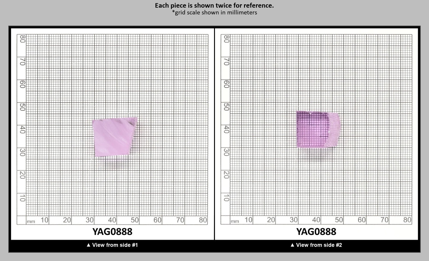 Lavender Nd:YAG Faceting Rough for Gem Cutting - Various Sizes : YAG0888
