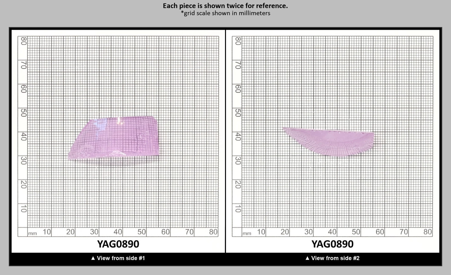 Lavender Nd:YAG Faceting Rough for Gem Cutting - Various Sizes : YAG0890