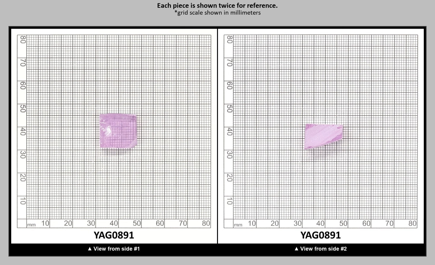 Lavender Nd:YAG Faceting Rough for Gem Cutting - Various Sizes : YAG0891