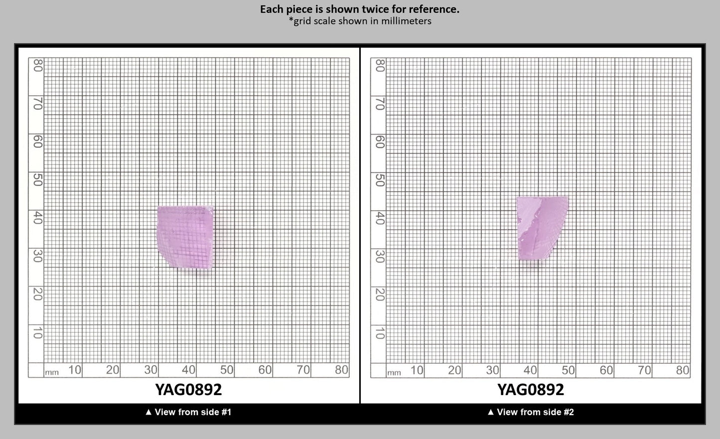Lavender Nd:YAG Faceting Rough for Gem Cutting - Various Sizes : YAG0892