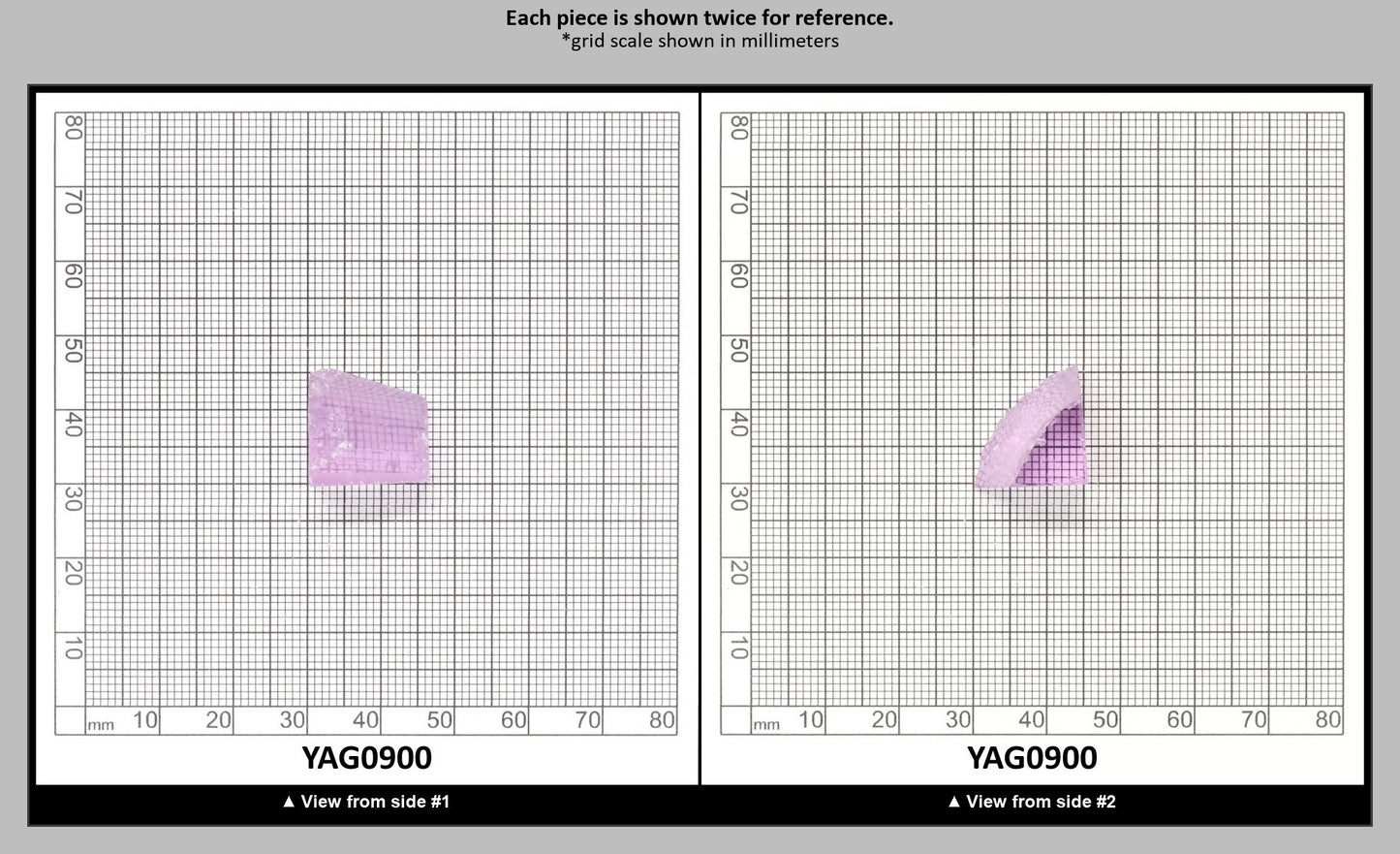 Lavender Nd:YAG Faceting Rough for Gem Cutting - Various Sizes : YAG0900