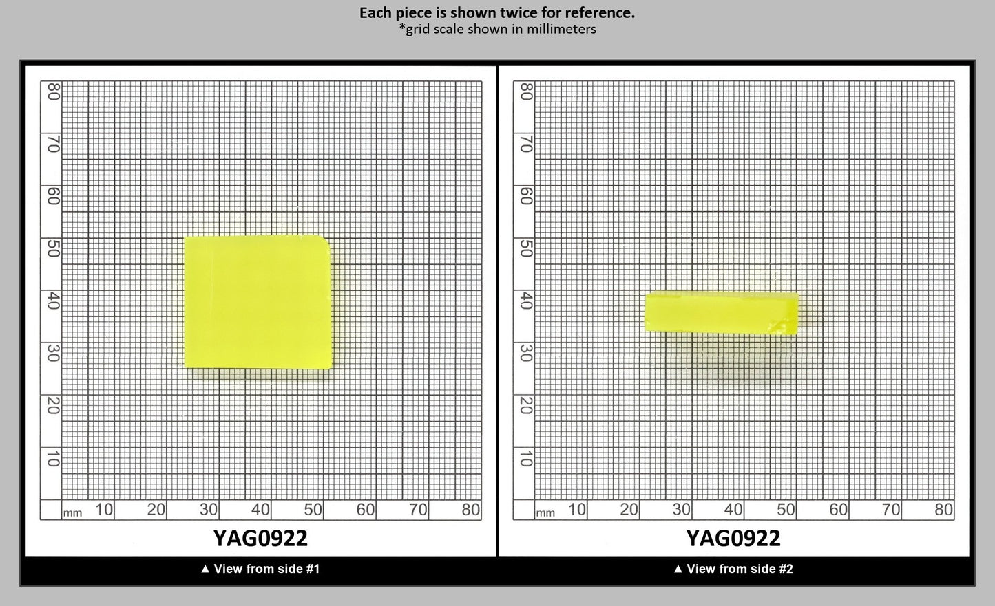 Neon Yellow YAG Polycrystalline (Ceramic) Faceting Rough : YAG0922