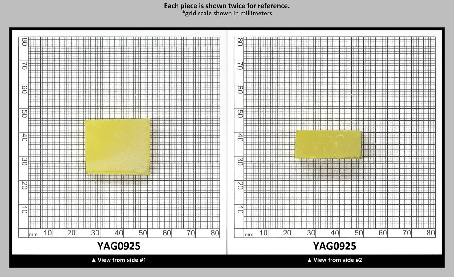 Neon Yellow YAG Polycrystalline (Ceramic) Faceting Rough : YAG0925