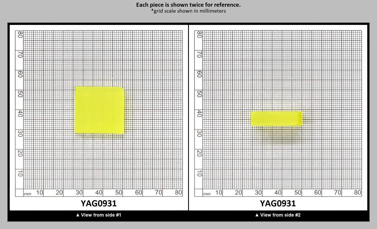 Neon Yellow YAG Polycrystalline (Ceramic) Faceting Rough : YAG0931
